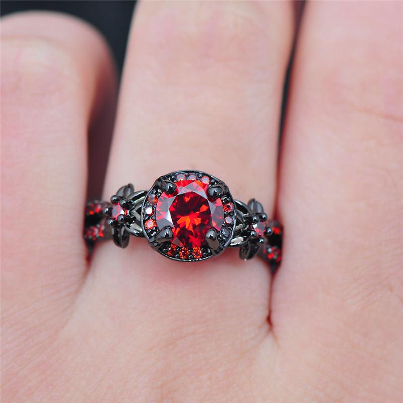 Red Fire Garnet Ruby Ring