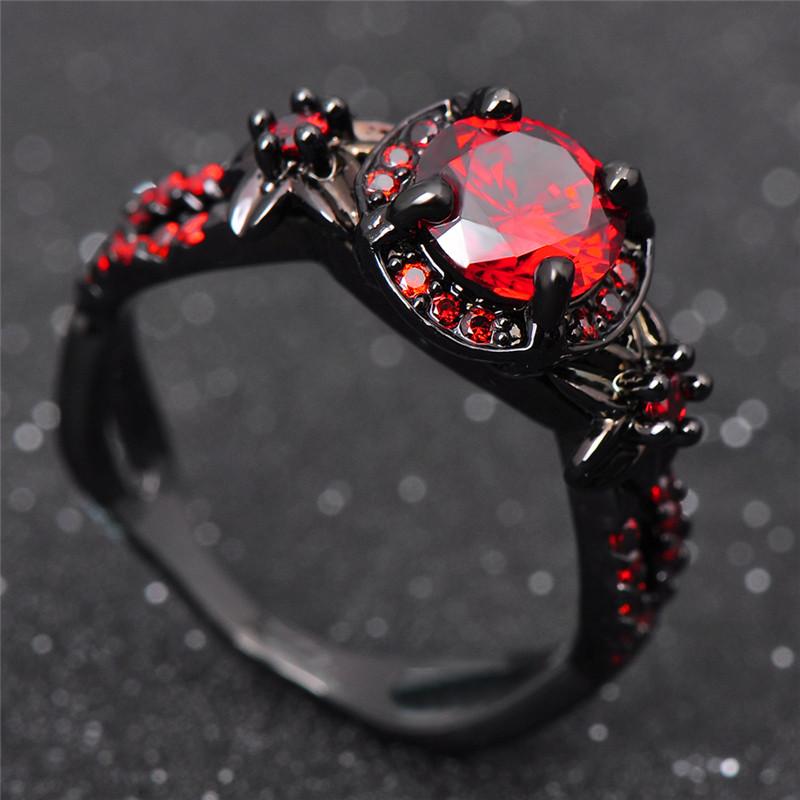 Red Fire Garnet Ruby Ring