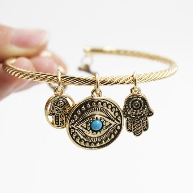 Evil Eye and Hand of Fatima Bangle