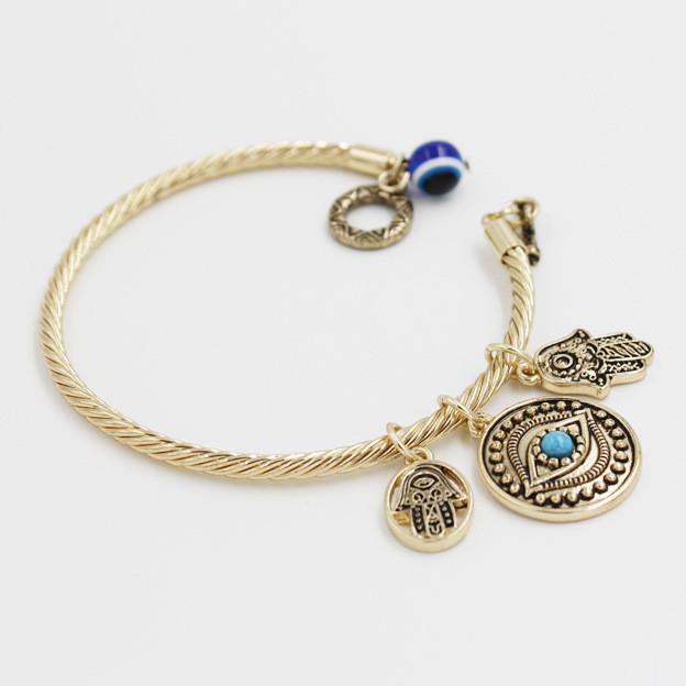 Evil Eye and Hand of Fatima Bangle