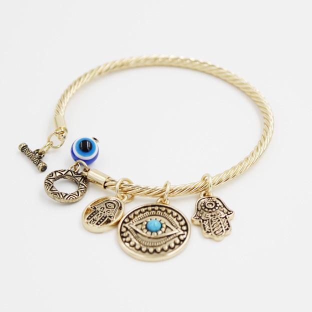 Evil Eye and Hand of Fatima Bangle