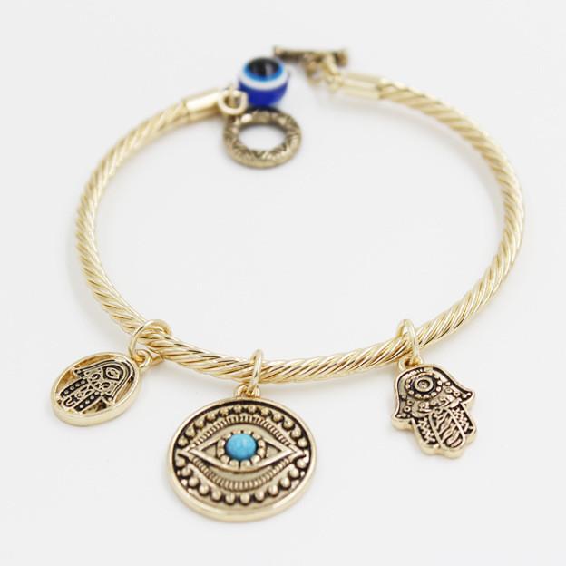 Evil Eye and Hand of Fatima Bangle