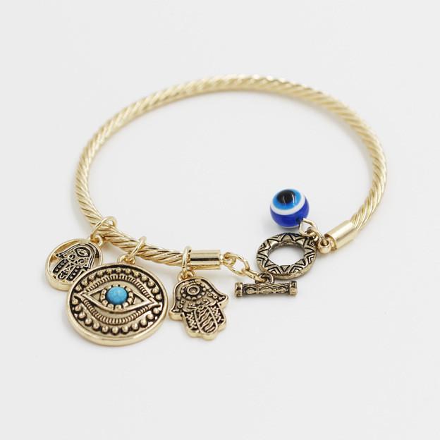 Evil Eye and Hand of Fatima Bangle