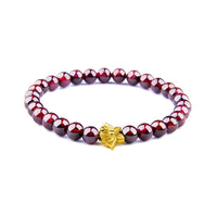 Thumbnail for Natural Garnet Stone & Eternal Knot/Lotus SINCERITY Bracelet