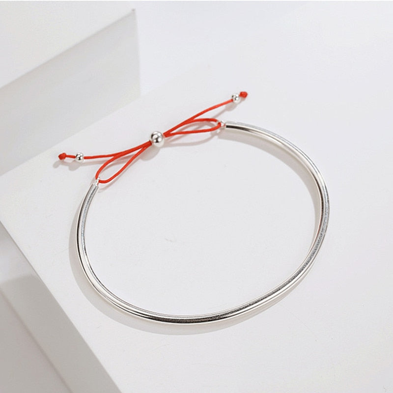 Darling Sterling Silver Red Rope Bow Bangle