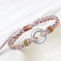 Thumbnail for Ethnic Tibetan Sterling Silver & Double Braided Rope 'WHOLENESS