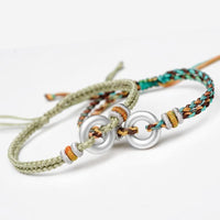 Thumbnail for Ethnic Tibetan Sterling Silver & Double Braided Rope 'WHOLENESS