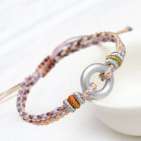Thumbnail for Ethnic Tibetan Sterling Silver & Double Braided Rope 'WHOLENESS