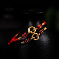 Thumbnail for Ethnic Tibetan Gold Plated Sterling Silver & Rope 'UNITY