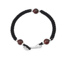 Thumbnail for Handmade Tibetan 'I WISH ' Sterling Silver RUYI & Rosewood Bracelet