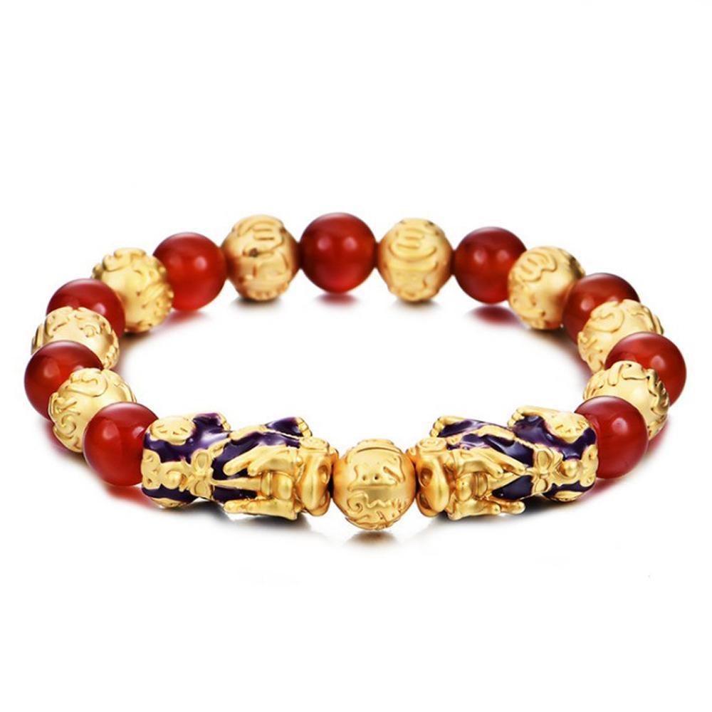 DOUBLE ABUNDANCE PI XIU & Red Onyx Feng Shui Bracelet