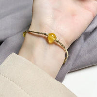 Thumbnail for 14k Plated 925 Sterling Silver & Natural CITRINE Stone 'BLISS' Bracelet