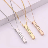 Thumbnail for Customizable Stainless Steel 'STABILITY' Bar Necklace