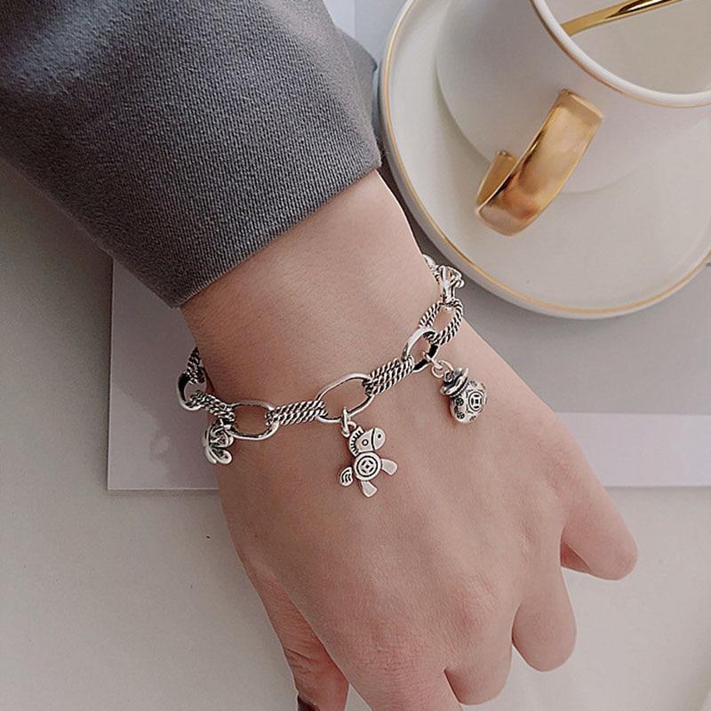 Thai Silver WIND HORSE & MONEY BAGS ' GOOD FORTUNE' Bracelet