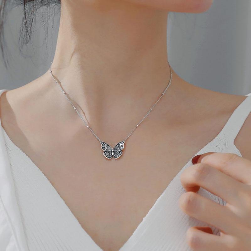 THAI SILVER Stylish & Elegant Butterfly Necklace