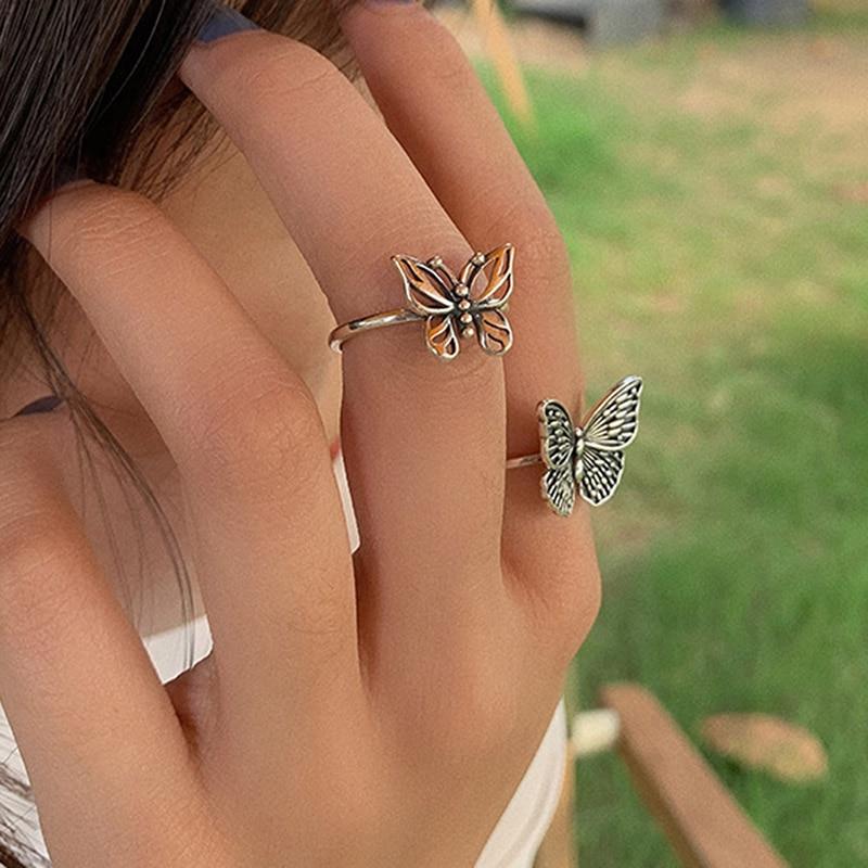 THAI SILVER Elegant Butterfly 'COURAGE' Ring/s