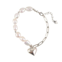 Thumbnail for THAI SILVER Freshwater Pearls & Love Heart Bracelet