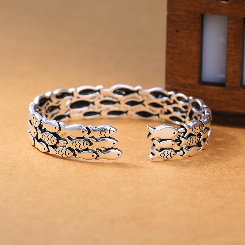 THAI SILVER School of Fish Bangle