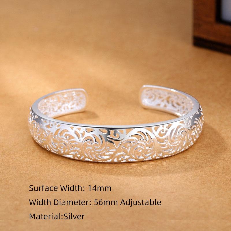 THAI SILVER Beautiful Floral FILIGREE STYLE Bangle