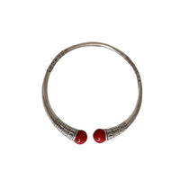 Thumbnail for THAI SILVER Red Agate Tibetan Bangle