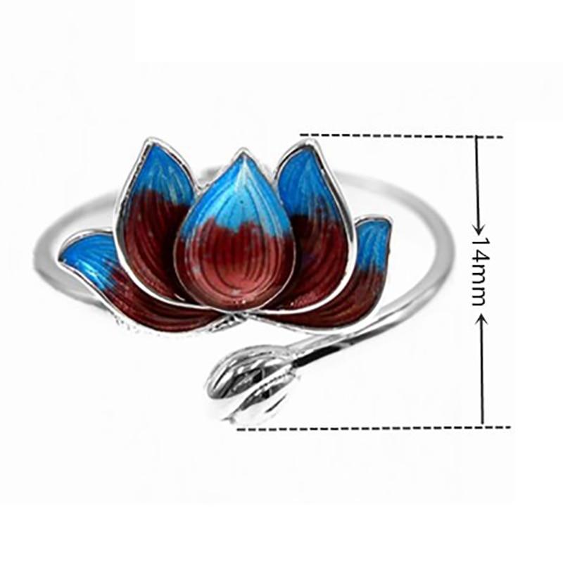 THAI SILVER Dual Colored 'PROSPERITY' Lotus Ring