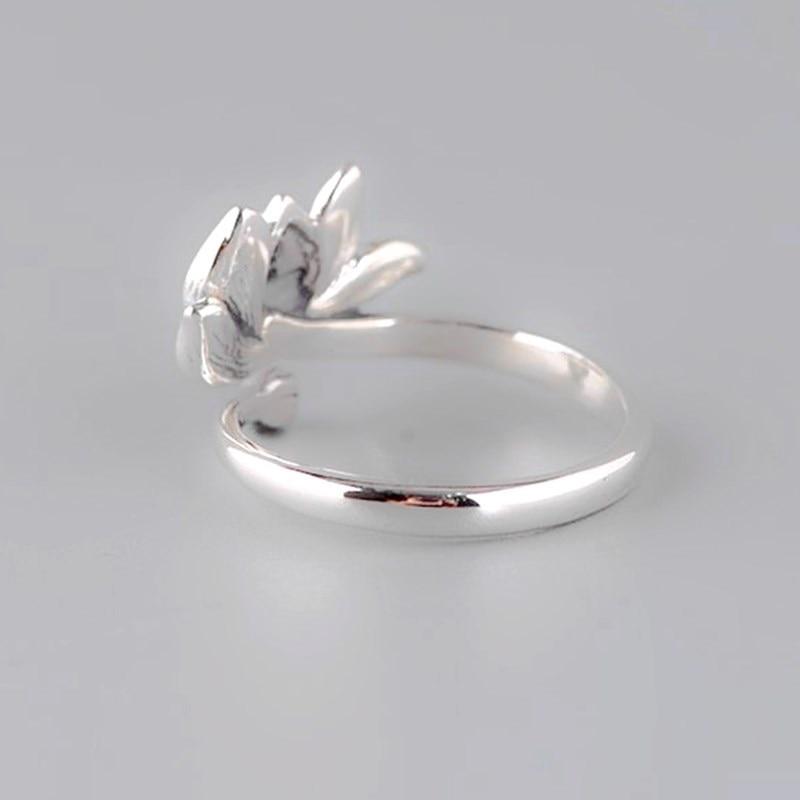 THAI SILVER Dual Colored 'PROSPERITY' Lotus Ring