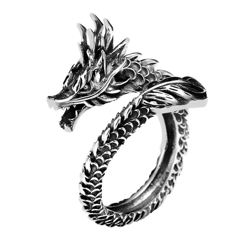 THAI SILVER Men's Elder Dragon Ring