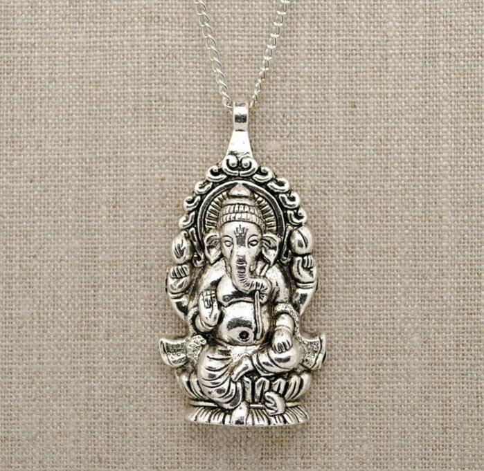 Attractive Silver Ganesha Pendant Necklace-6 Necklace Lengths