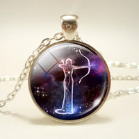 Thumbnail for 12 Constellation  Glass Dome Pendant Necklace
