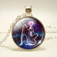 Thumbnail for 12 Constellation  Glass Dome Pendant Necklace