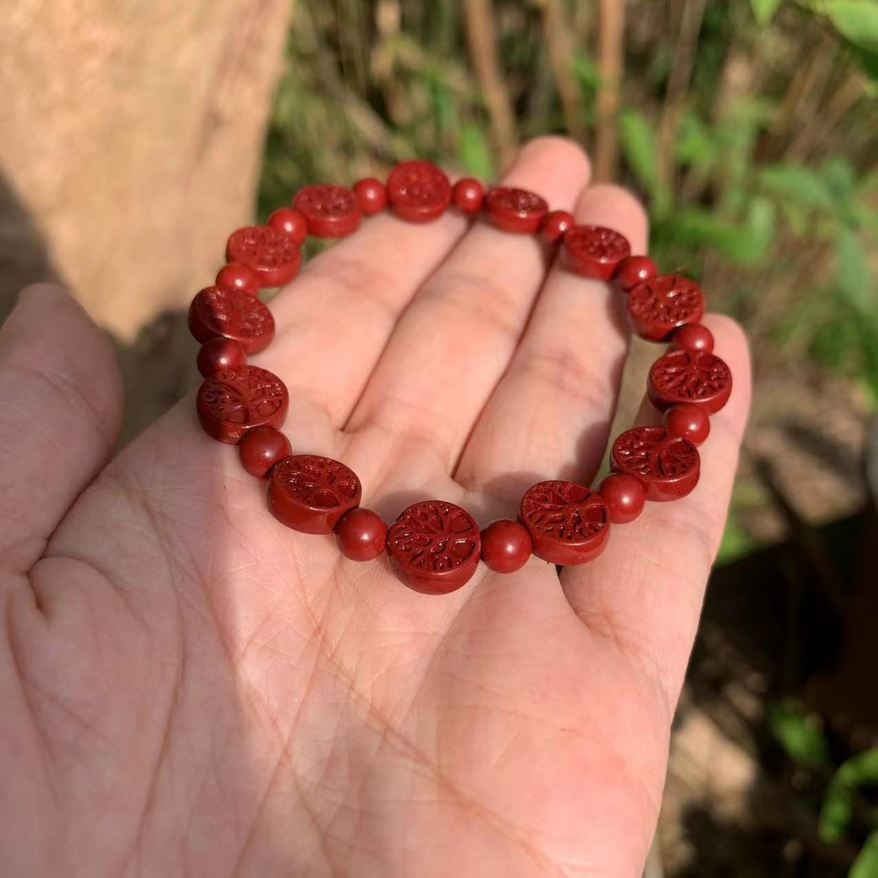 Natural Cinnabar Tree of Life 'WISDOM' Bracelet