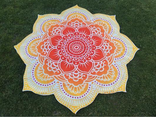 Glorious Lotus Flower Shaped Mandala Tapestry