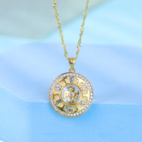 Thumbnail for Gold Rotating Windmill Energy Feng Shui Lucky Necklace