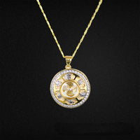 Thumbnail for Gold Rotating Windmill Energy Feng Shui Lucky Necklace