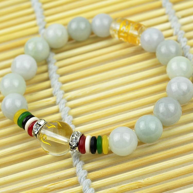 Premium Grade Burmese Jade OM Mantra PEACE Bracelet