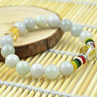 Thumbnail for Premium Grade Burmese Jade OM Mantra PEACE Bracelet