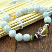 Thumbnail for Premium Grade Burmese Jade OM Mantra PEACE Bracelet