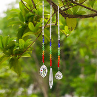 Thumbnail for 3/pc set of  7 Chakra Sparkling Crystal Sun Catchers