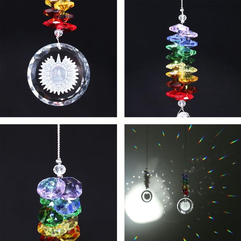 3 PCS/Set Chakra Suncatcher with Sunflower Pendant