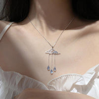 Thumbnail for Thai Silver Auspicious Clouds & Blue Strawberry Quartz Necklace