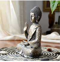 Thumbnail for Vintage Bronze Look Buddha Statue in  Abhaya Mudra (gesture) representing  ' FEARLESSNESS'