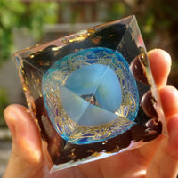 Thumbnail for #40- Handmade Obsidian & Blue Lace Agate 'SERENITY' ORGONITE Pyramid