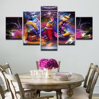 Thumbnail for Colorful Indian God Vishnu and Lakshmi  5 Panel Wall Art