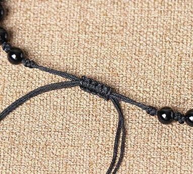 Natural Black Obsidian Carved Mother Elephant Necklace