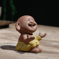 Thumbnail for Happy Smiling HandPainted Ceramic Monk Tea Pet Figurine