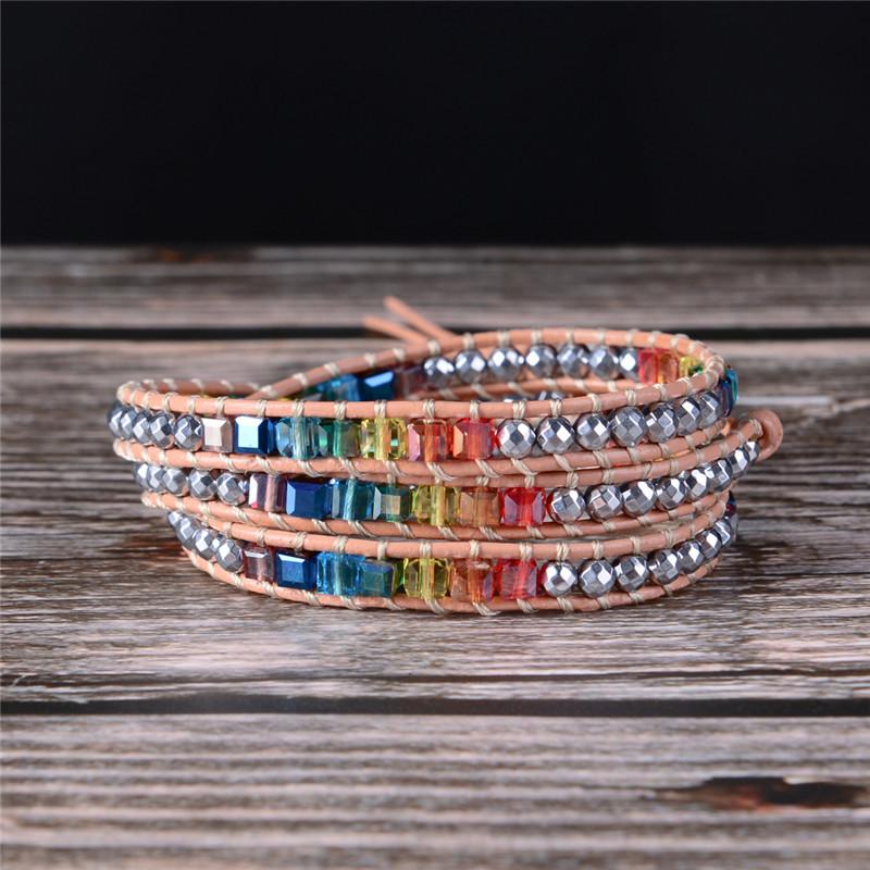 7 Chakra  Balancing  Natural Stone Wrap Bracelet