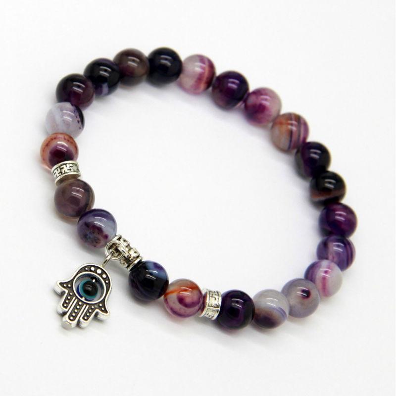 Natural Purple Agate Bracelet