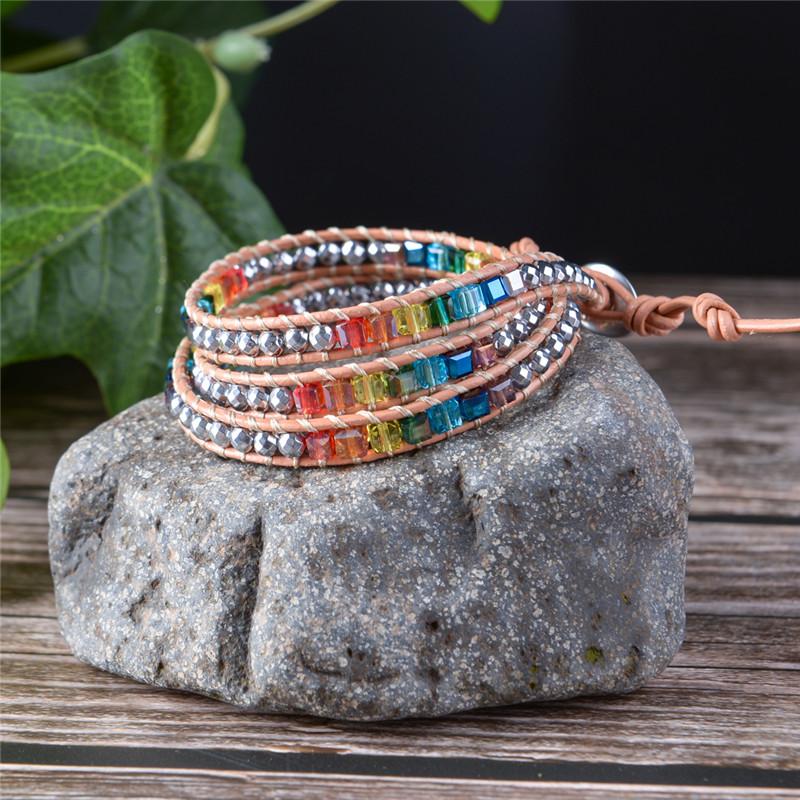 7 Chakra  Balancing  Natural Stone Wrap Bracelet