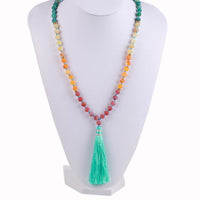 Thumbnail for Natural 7 Chakra Tassel Mala Necklace