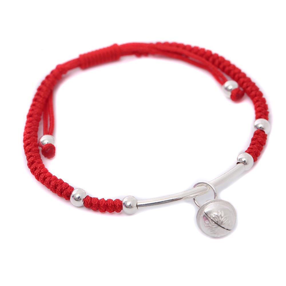 Lucky Red Rope Silver Bell Bracelet